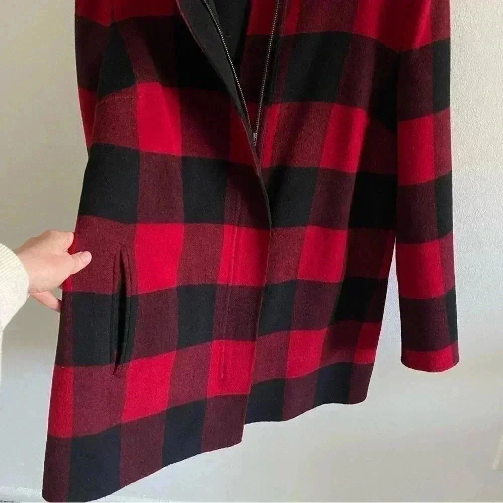 TALBOTS BUFFALO PLAID DOUBLE-FACE TOPPER COAT JACKET‎ Sz M